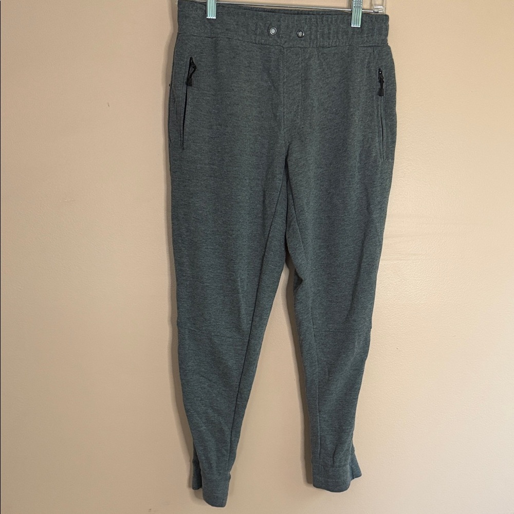 Men's Heather Charcoal Athletic Joggers with Zipper Pockets